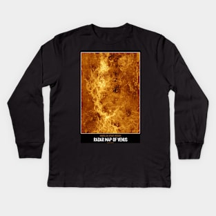 High Resolution Astronomy Radar Map of Venus Kids Long Sleeve T-Shirt